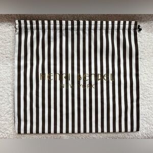 Henri Bendel Cotton Dust Bag – Brown & Ecru Striped | 16.5” x 15”